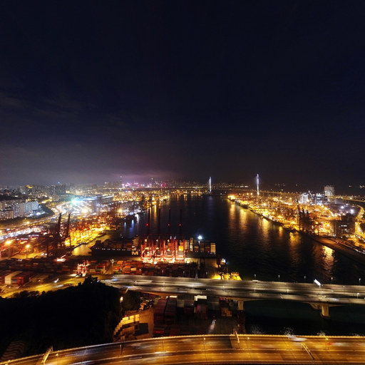 香港岛夜景全景图